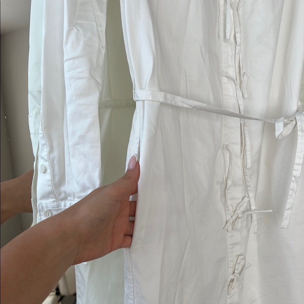 Rebecca Taylor White Long Sleeve white Shirt dress M 100% cotton - Picture 6 of 7